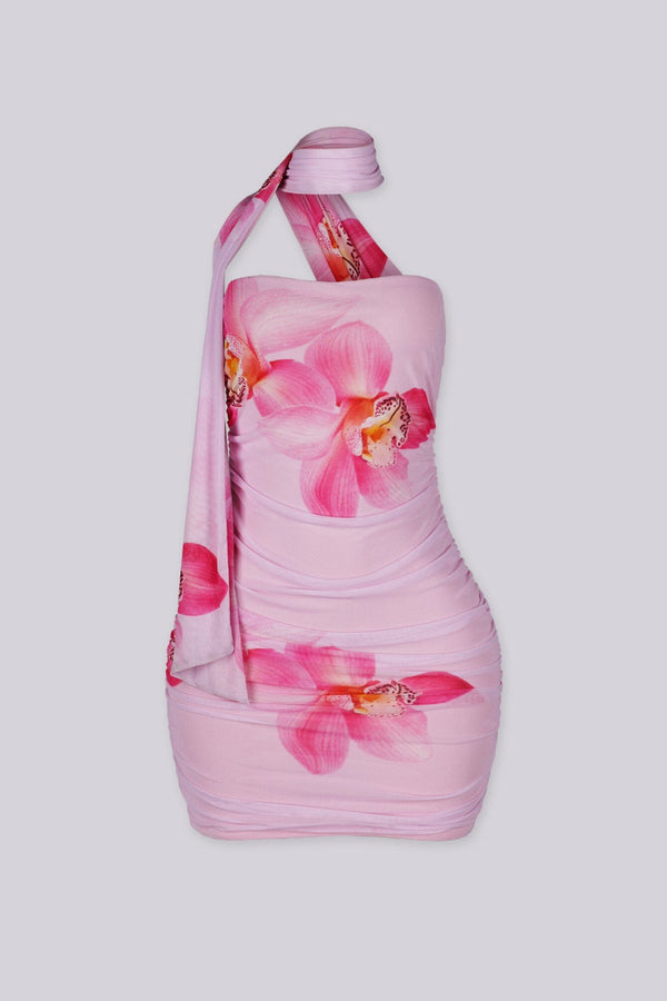 Yuki Scarf Drape Mini Dress