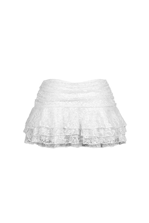 Girls Aesthetic Floral Lace Mini Skirt