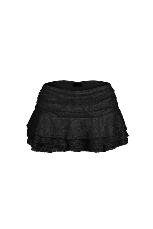 Girls Aesthetic Floral Lace Mini Skirt