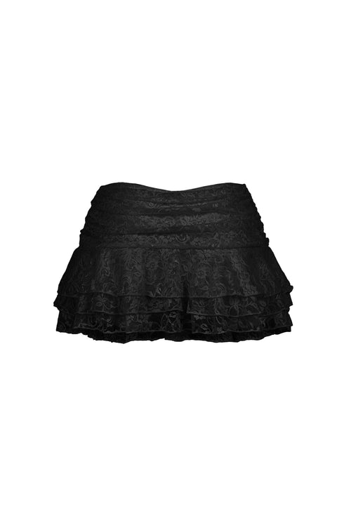 Girls Aesthetic Floral Lace Mini Skirt