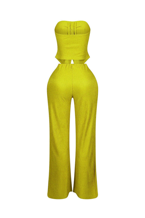 Imari Button Detail Tube Top & Pants SET