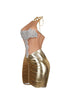 The Queen Rhinestone Mesh Halter Mini Dress