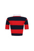 Soft Touch Striped Collared Crop Top