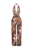 Organic Matter Print Halter Jumpsuit