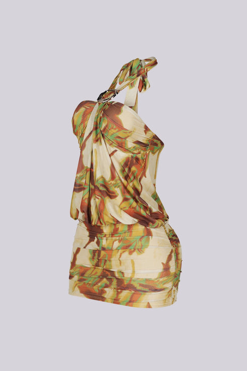 Liona Draped Halter Mini Dress