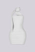 Velia Scarf Ruched Mini Dress