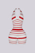 Vantleia Plunge Stripe Romper