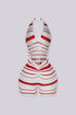 Vantleia Plunge Stripe Romper