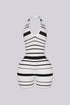 Vantleia Plunge Stripe Romper