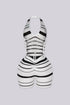 Vantleia Plunge Stripe Romper