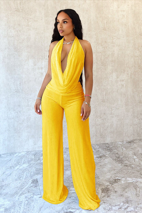 Evie Mesh Cowl Neck Jumpsuit