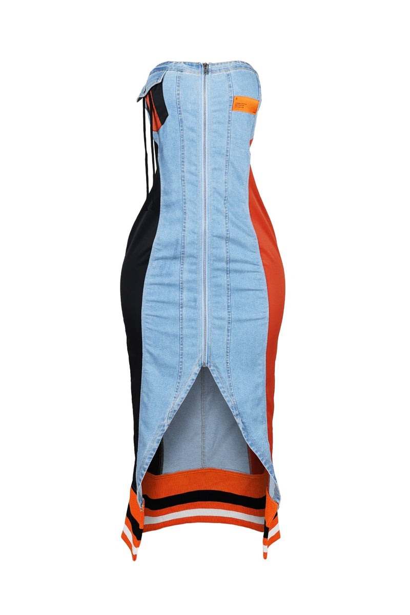 raw edge denim dress Balmain