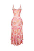 Vividly Colored Mesh Print Maxi Tank Dress