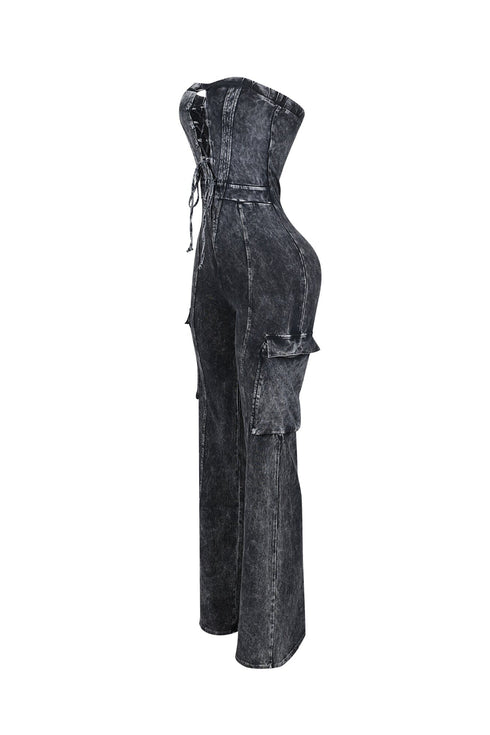 Stonewave Mineral Washed Cotton Tube Jumpsuit