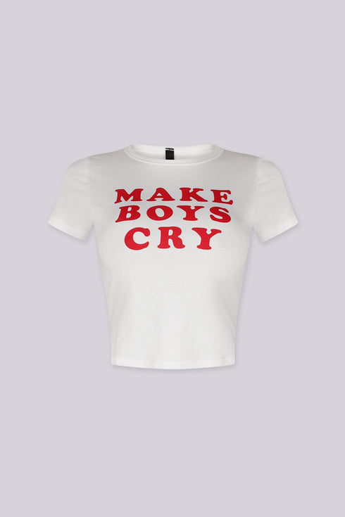 Make Boys Cry Crop Tee