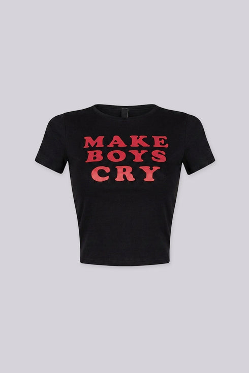 Make Boys Cry Crop Tee