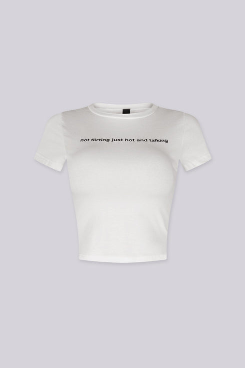 No Flirt Just Hot Crop Tee