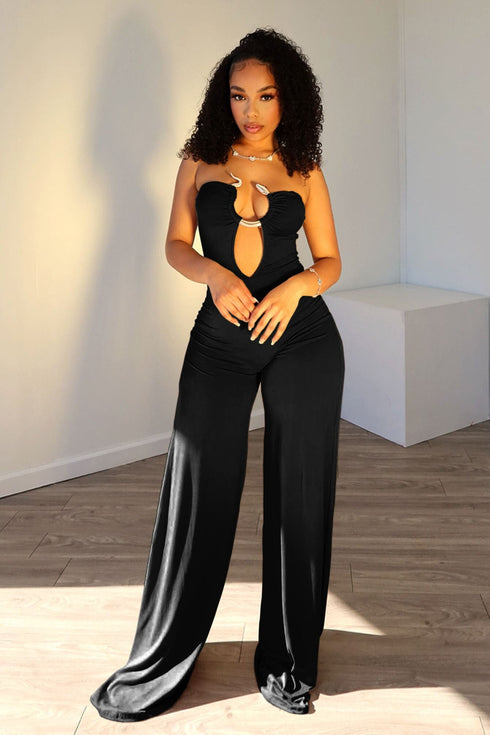Charmer Strapless Snake Jumpsuit