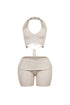Backfire Ribbed Knit Halter Top & Shorts SET