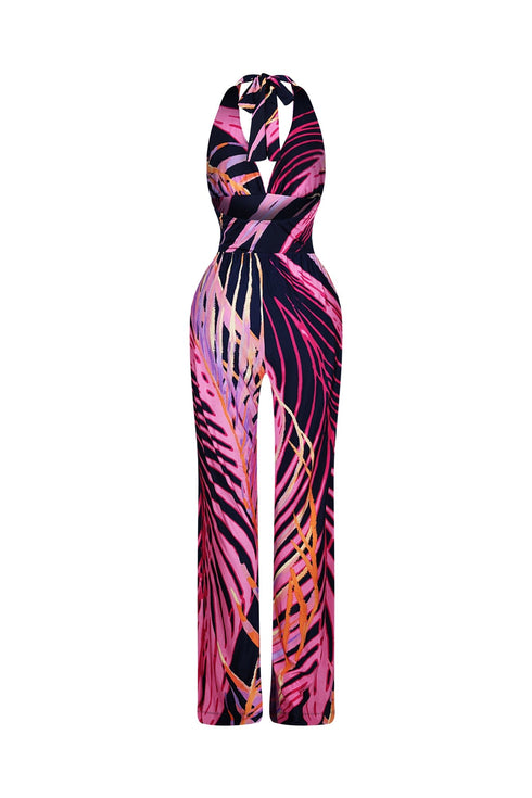 Artful Printed Halter Jumpsuit