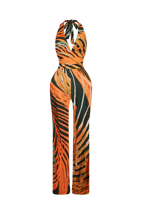 Artful Printed Halter Jumpsuit