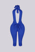 Eugenia Plunge Halter Capri Jumpsuit