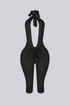 Eugenia Plunge Halter Capri Jumpsuit