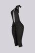 Eugenia Plunge Halter Capri Jumpsuit