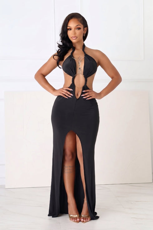 Nexus Halter O Ring Maxi Dress