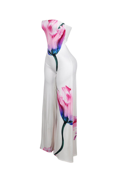Weightless Bloom Print Tube Jumpsuit