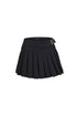 Black Current Pleated Mini Skirt