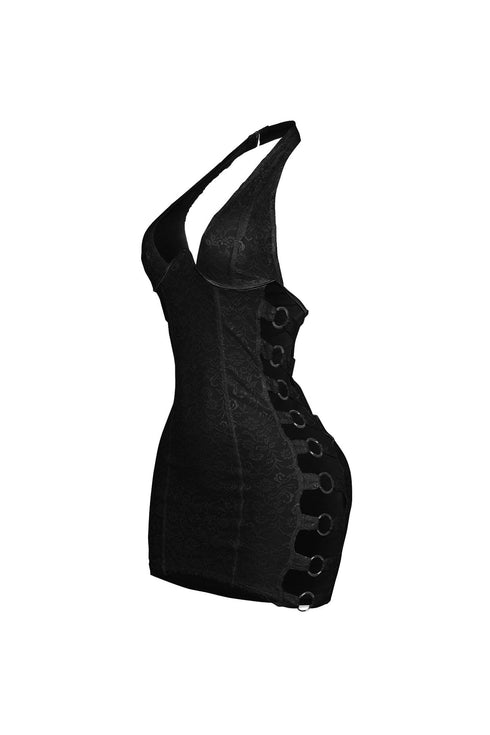 Chrome Bloom Lace Bustier Mini Dress