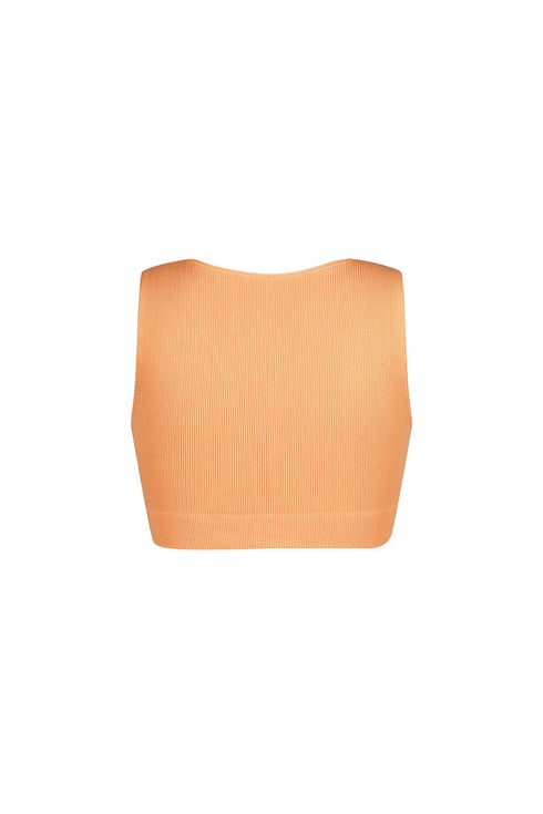 Silva Ribbed V Neck Clasp Top