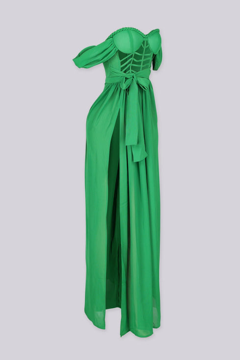 Green Corset Maxi Dress