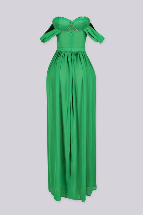 Green Corset Maxi Dress