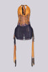 Copper Cascade Halter Mini Dress