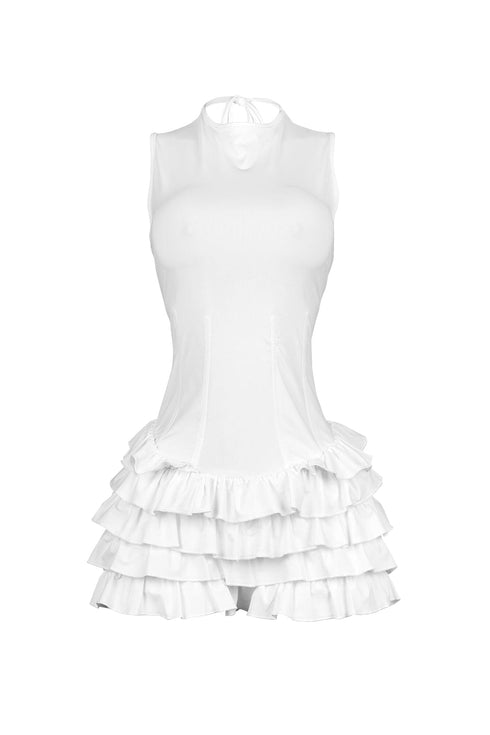 Annie Nylon Ruffle Mini Dress