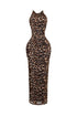 Jungle Leopard Mesh Maxi Dress