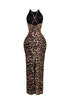 Jungle Leopard Mesh Maxi Dress