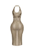 Shinari Metallic Halter Dress