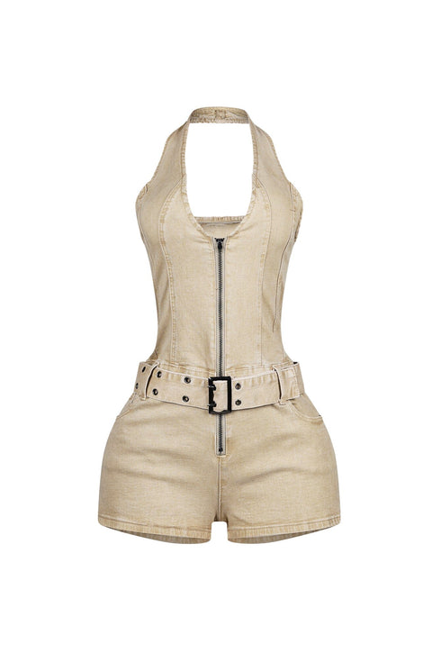 Everyday Belted Halter Utility Romper