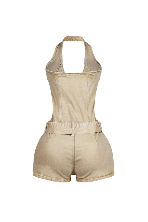 Everyday Belted Halter Utility Romper