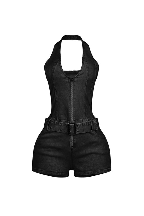 Everyday Belted Halter Utility Romper