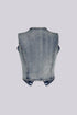 Y2K Western Edge Denim Vest Top