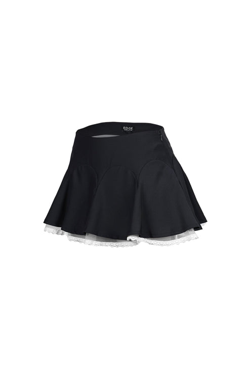 Florette Flare Mini Skirt With Lace Trim