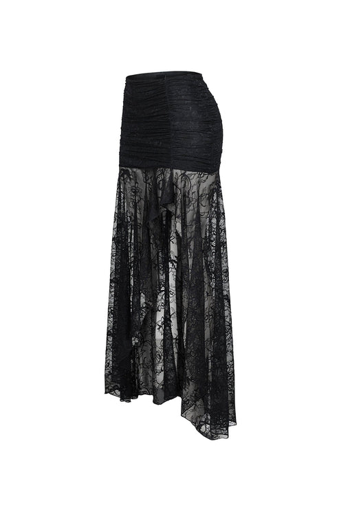 Noctelle Nights Mesh Lace Midi Skirt