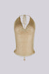 Metallic Draped Halter Top