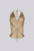 Metallic Draped Halter Top