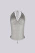 Metallic Draped Halter Top