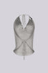 Metallic Draped Halter Top